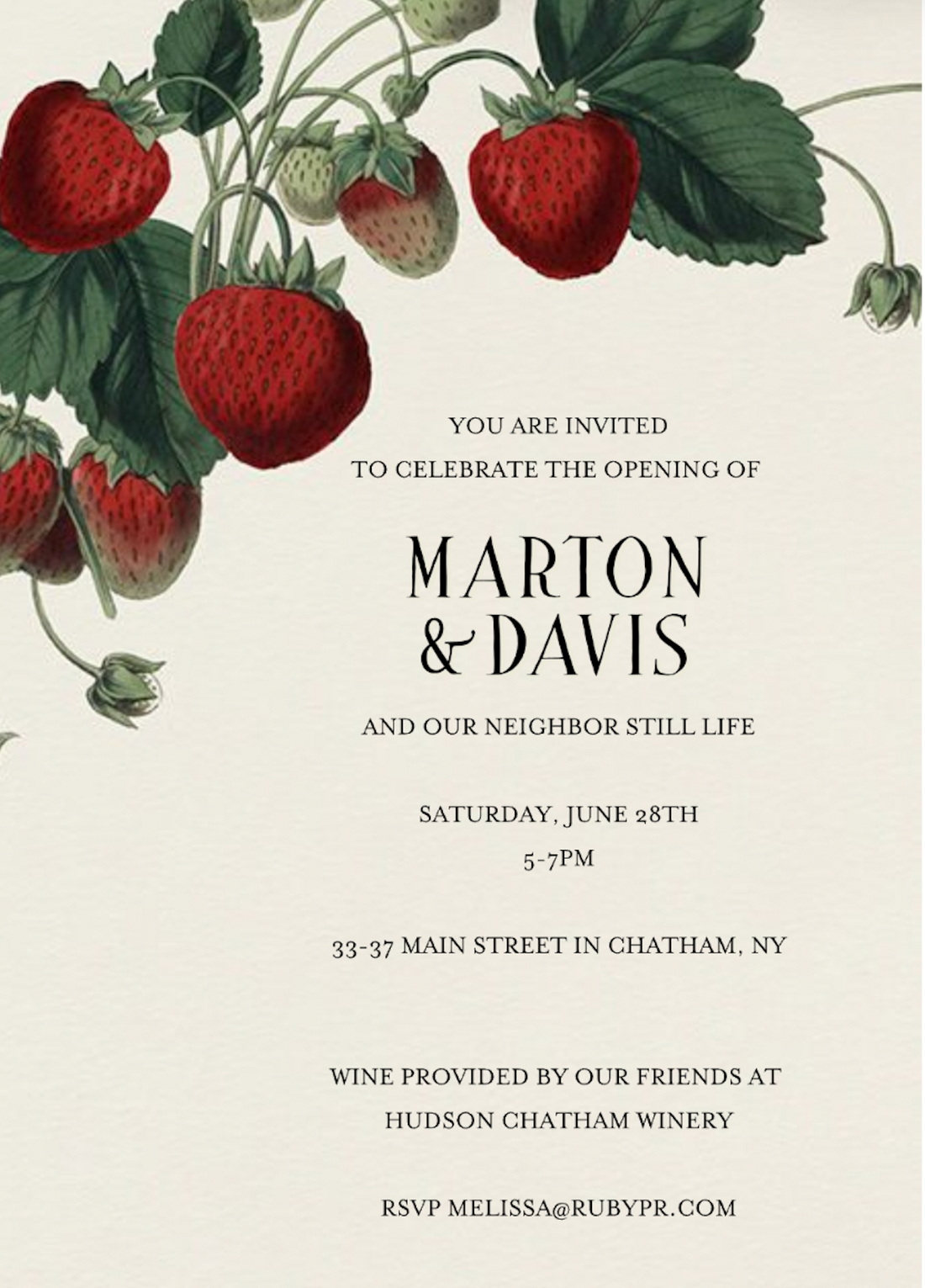Celebrate the Opening of Marton & Davis